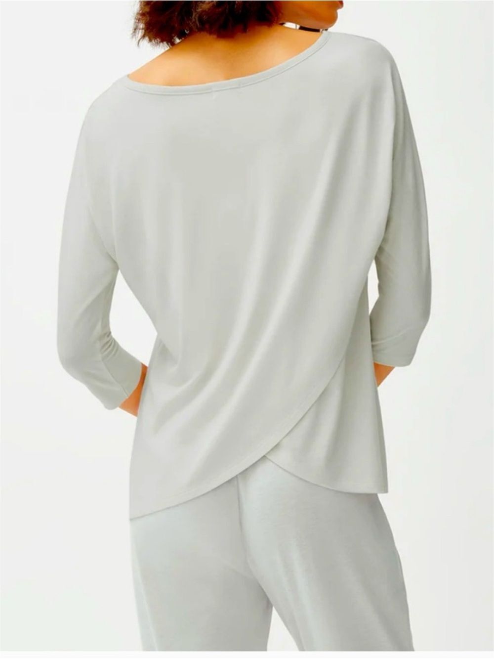 Cuyana Organic Pima Drape-Back Top in Pearl Grey Size XL ~ NWT